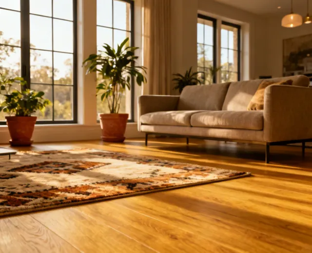 Armstrong luxury vinyl plank flooring in a modern living room