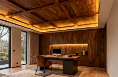 Armstrong Woodhaven ceiling planks in a home office